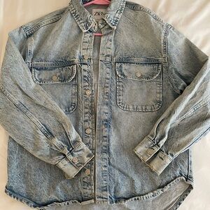 Zara Faded Blue Denim Jacket